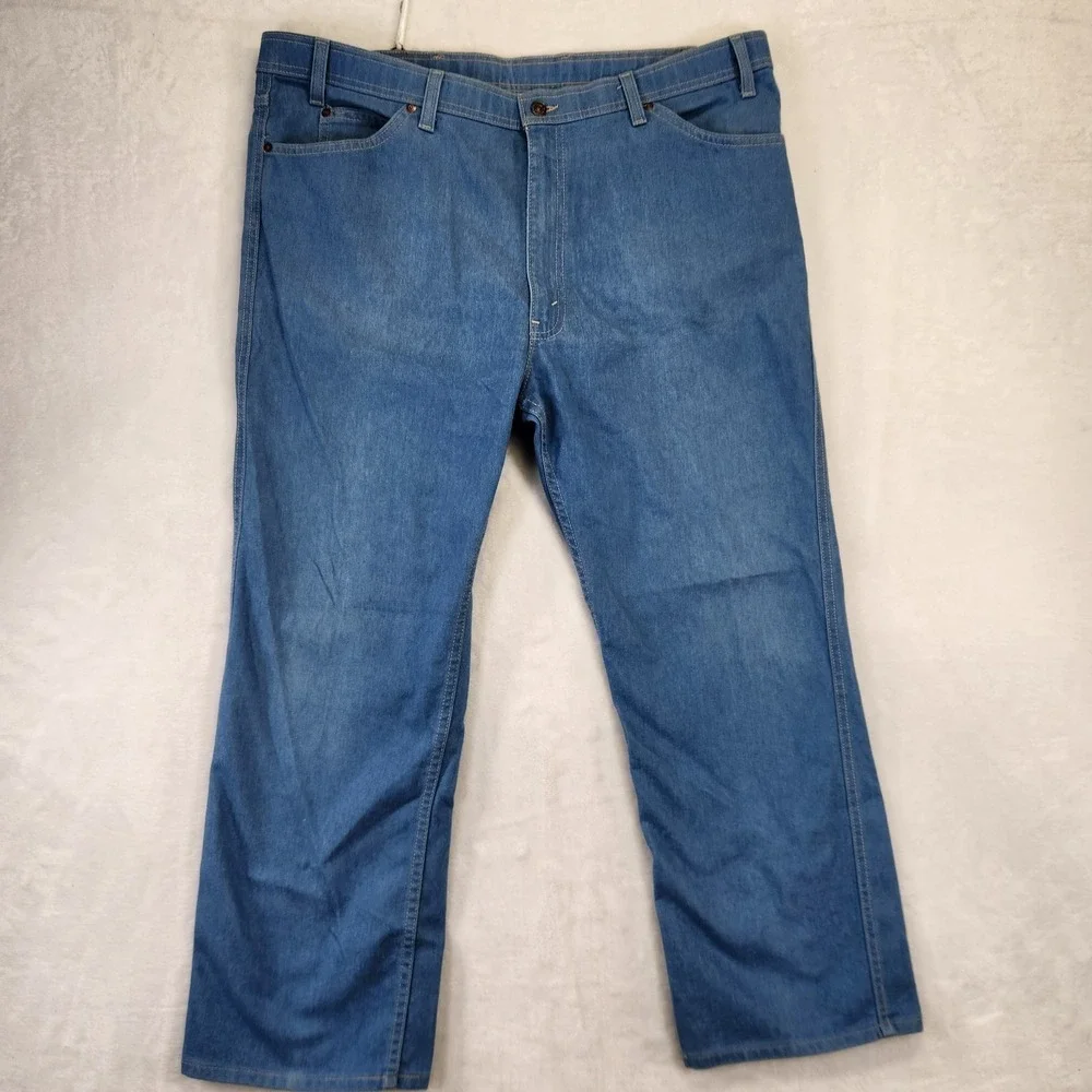 Vtg Levi's Action Jeans 44x30 Made in‎ USA Light Wash Denim Western Work 80s 90s